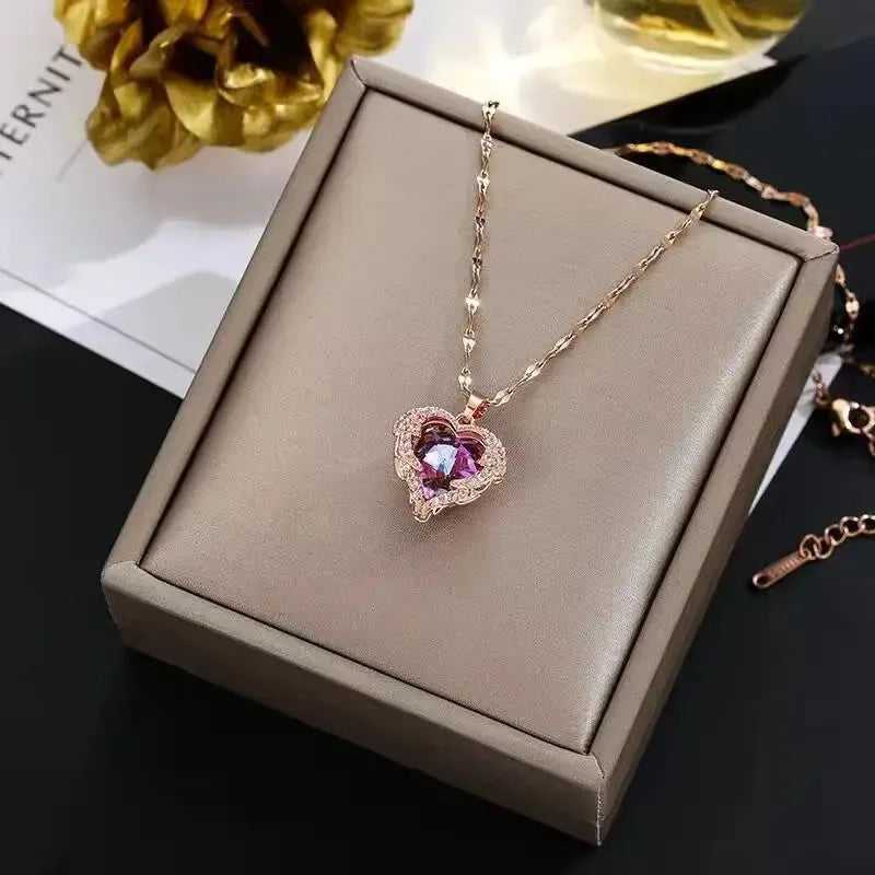 Kristall Ocean Heart Hänge Halsband