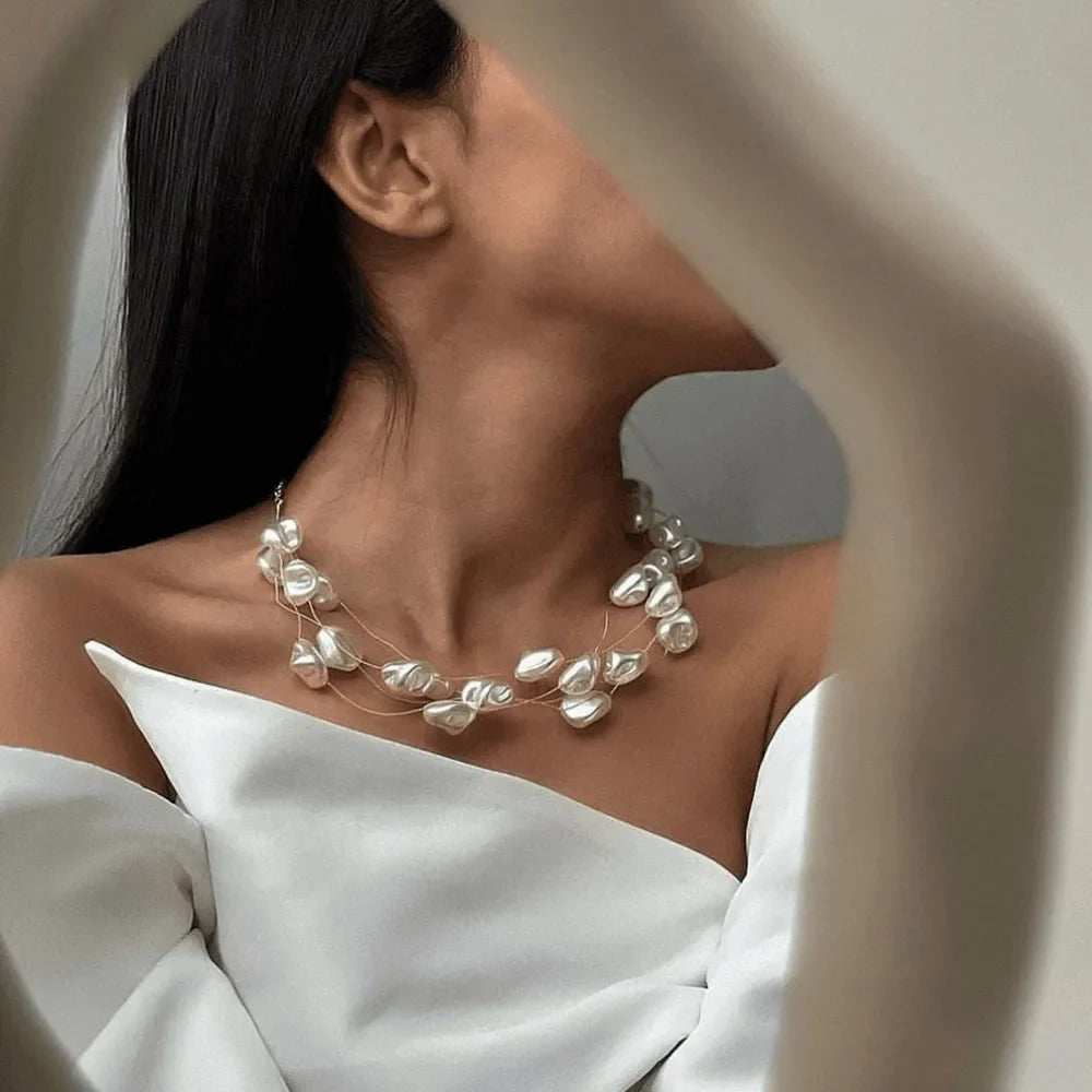 Luminös Pärlhalsband & Armband Set