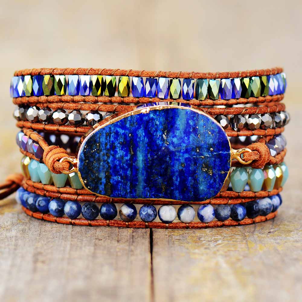 Lapis Lazuli Skyddande Wrap Armband