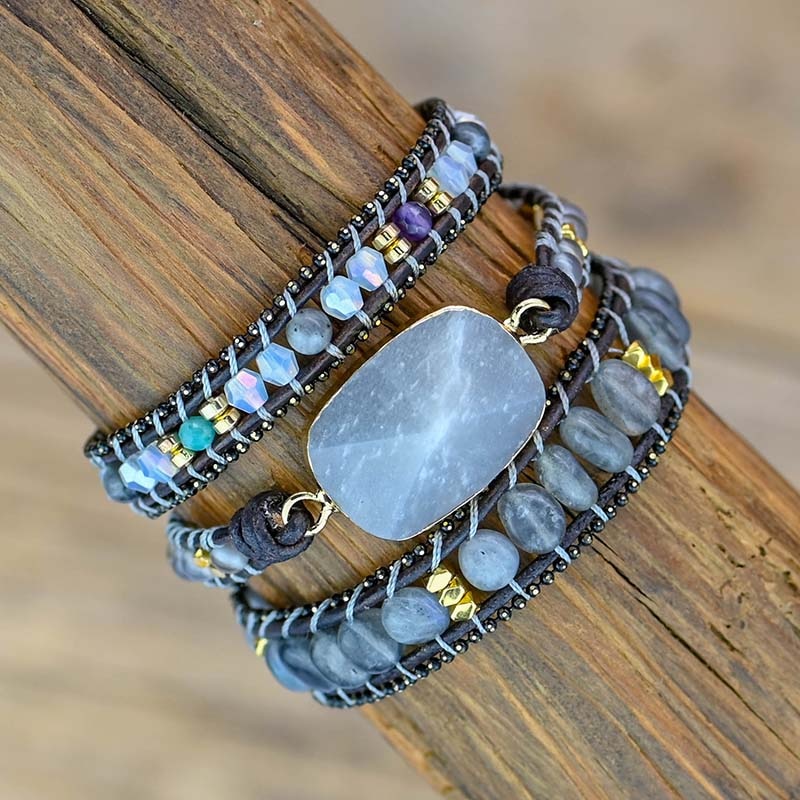 Labradorit Skydd Wrap Armband
