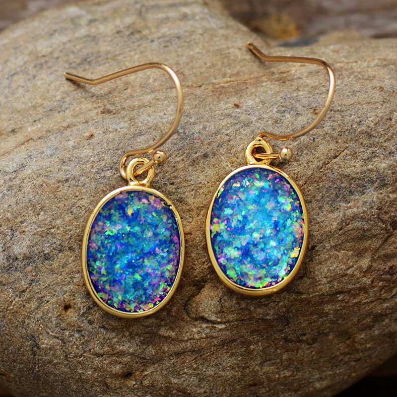 Druzy Opal Hängörhängen