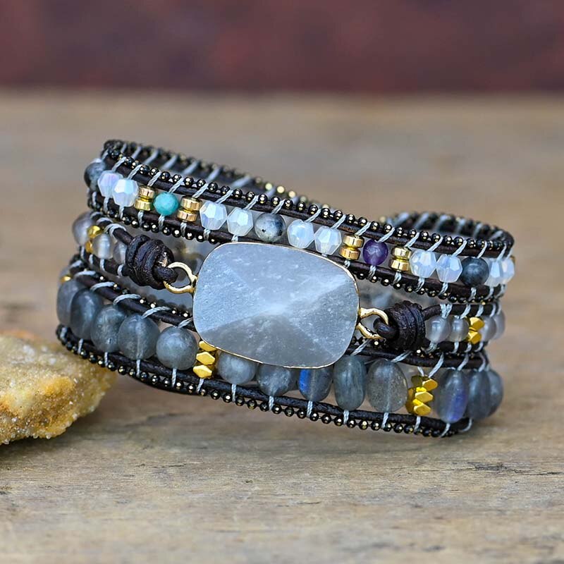 Labradorit Skydd Wrap Armband