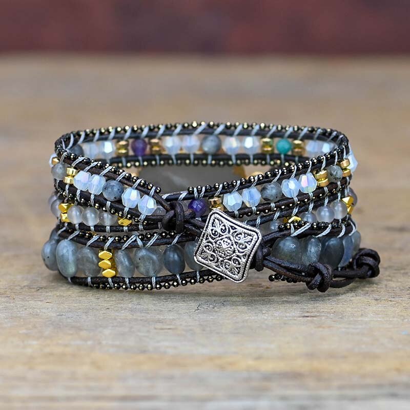 Labradorit Skydd Wrap Armband