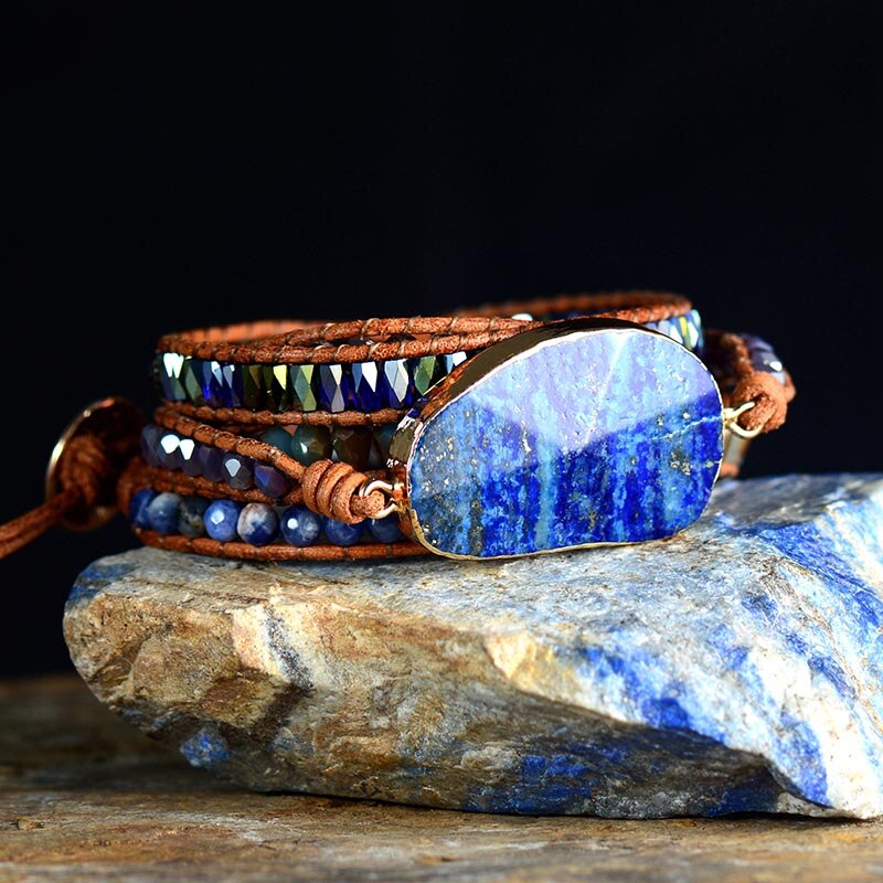 Lapis Lazuli Skyddande Wrap Armband