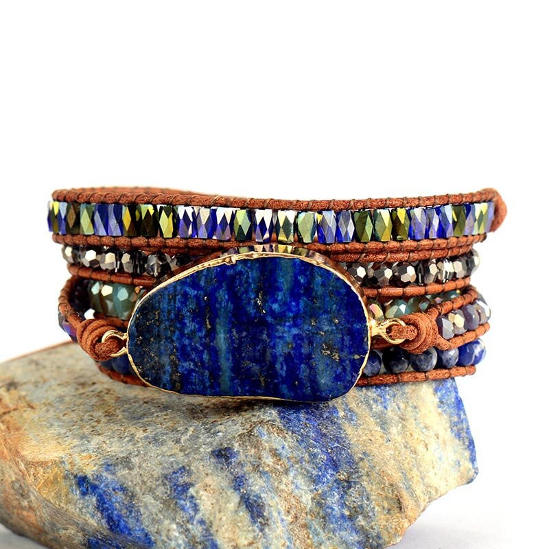 Lapis Lazuli Skyddande Wrap Armband