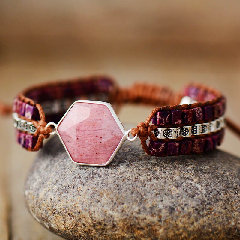 Rhodonit Hexagonarmband