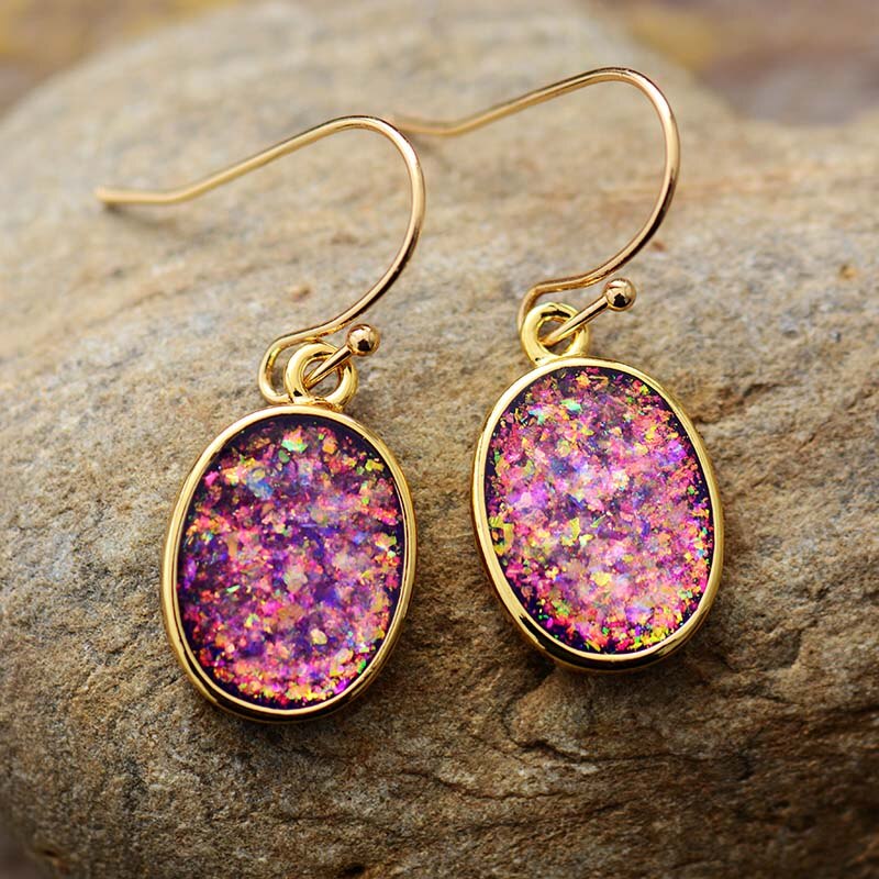 Druzy Opal Hängörhängen