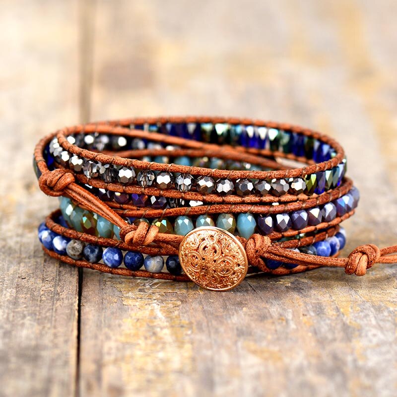 Lapis Lazuli Skyddande Wrap Armband