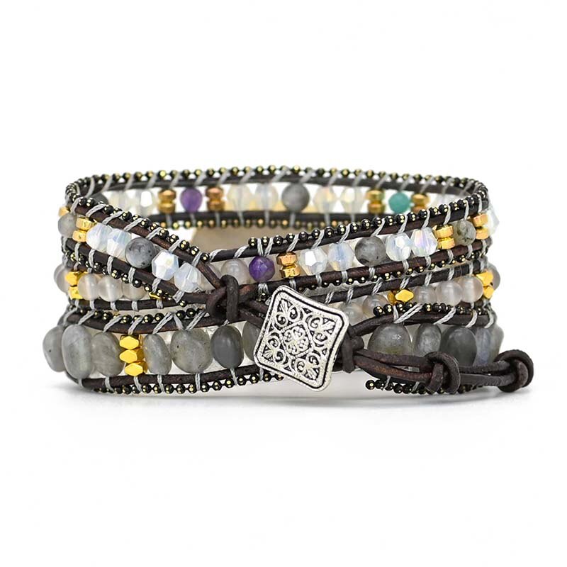 Labradorit Skydd Wrap Armband