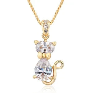 Kristall Katt Hänge Halsband