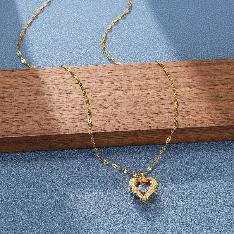 Kristall Ocean Heart Hänge Halsband