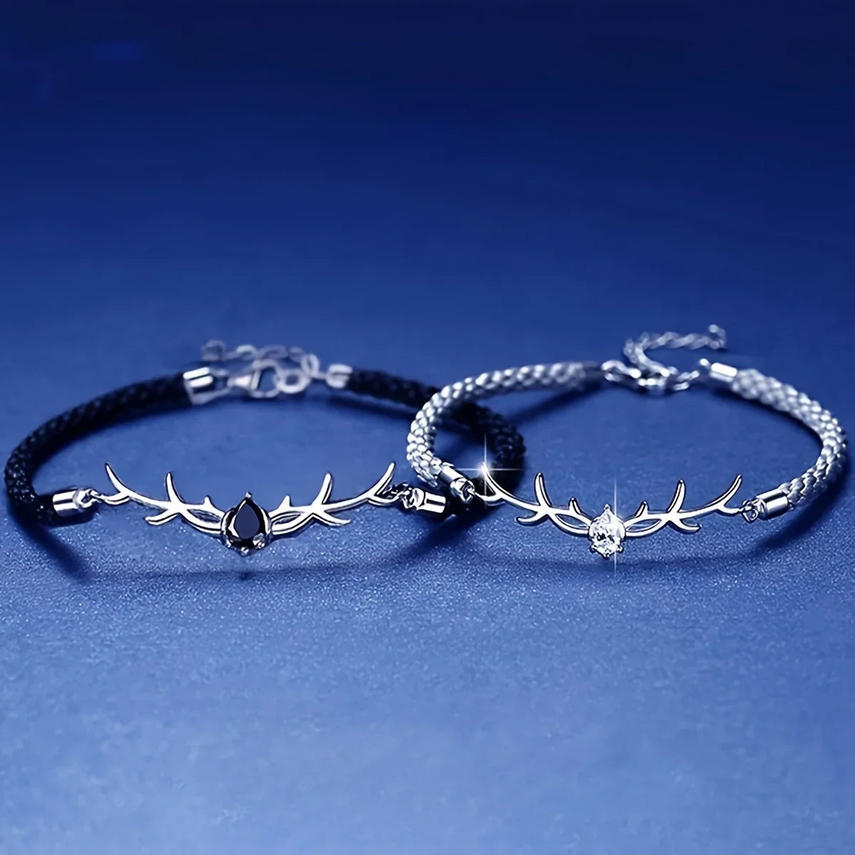Hjorthorns Hjärta Armband med Zirkon