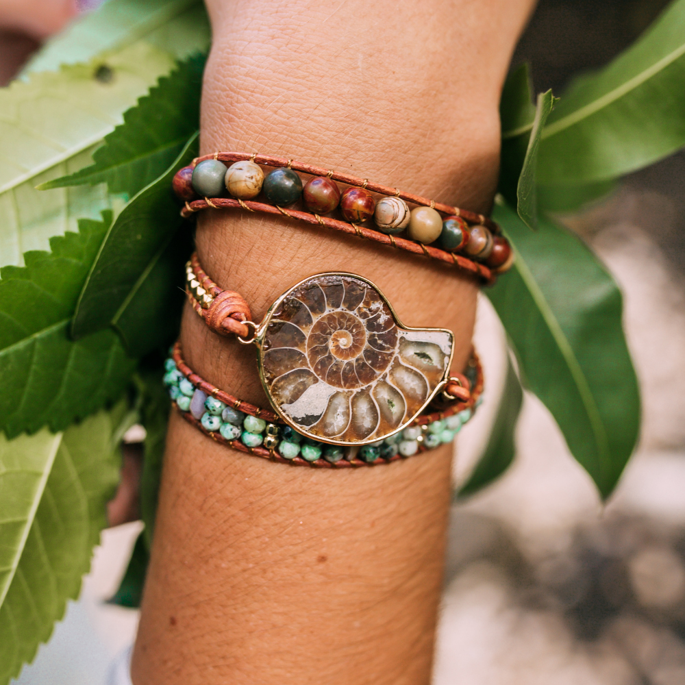 Ammonitfossilarmband