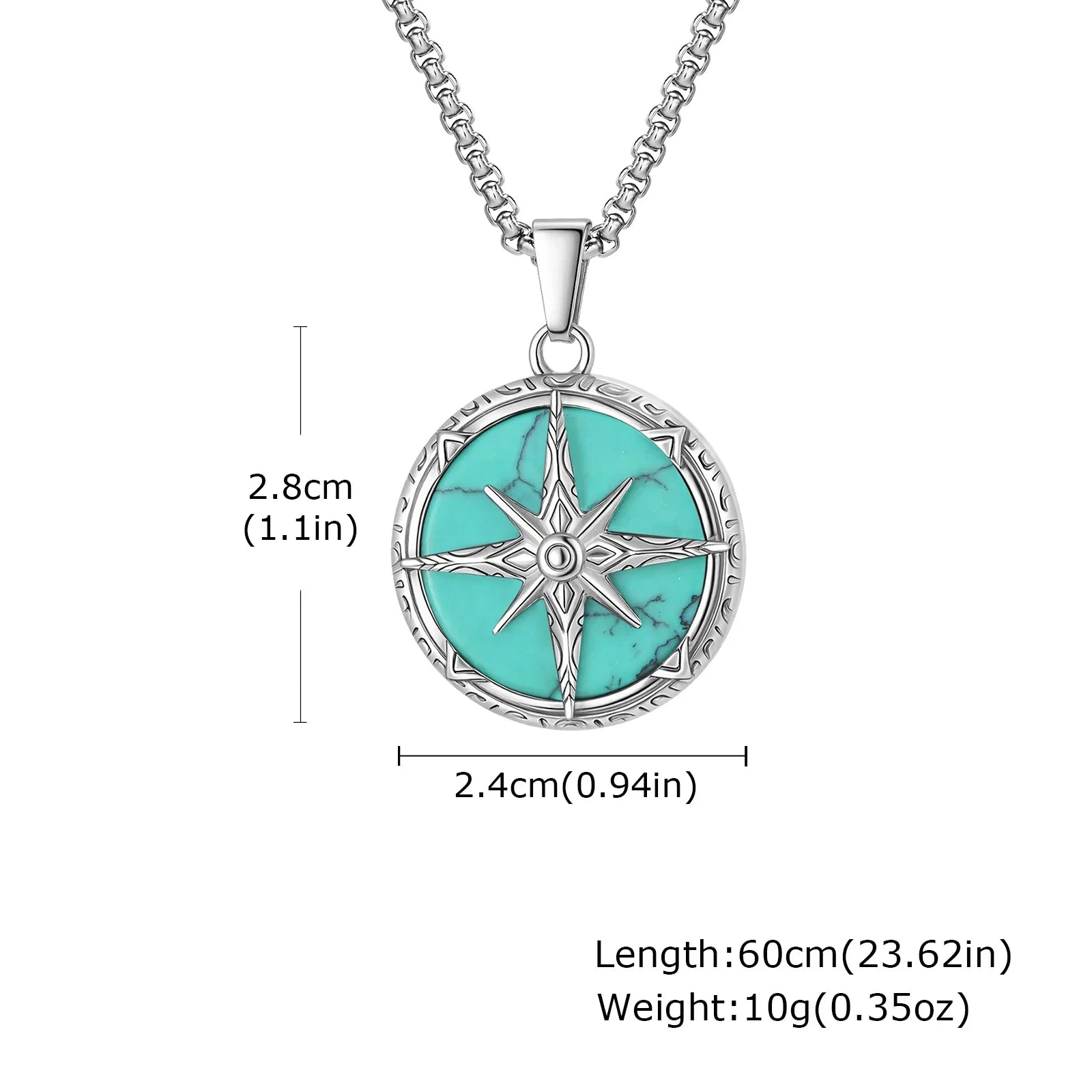 Turkos Sten Hänge Halsband Set