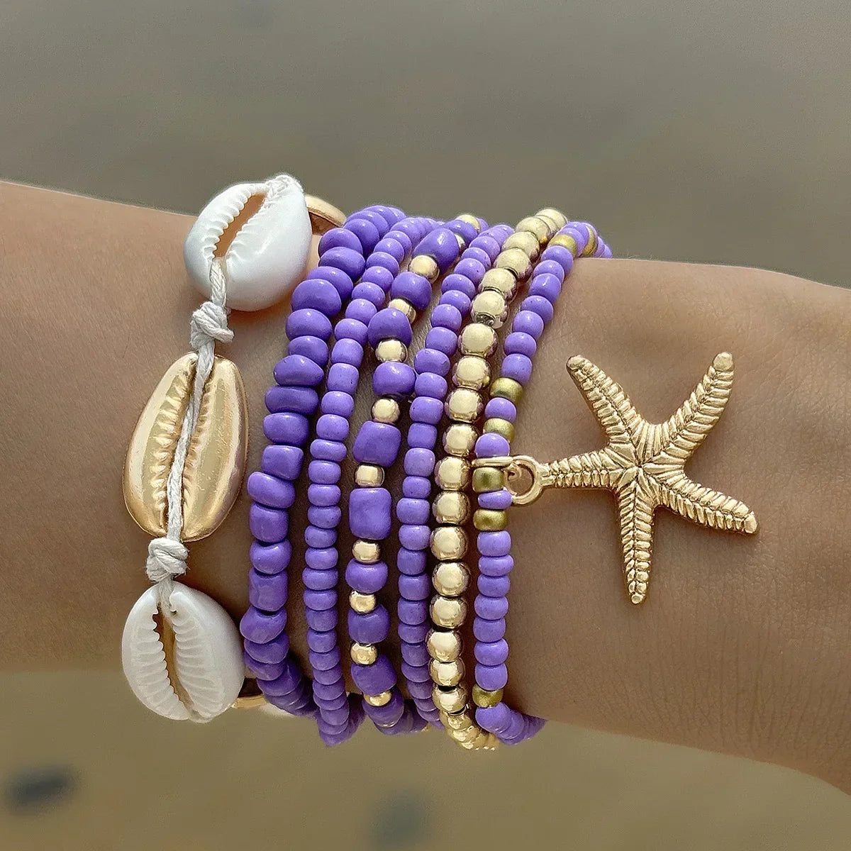 Bohemisk Snäckstrand Armband Set