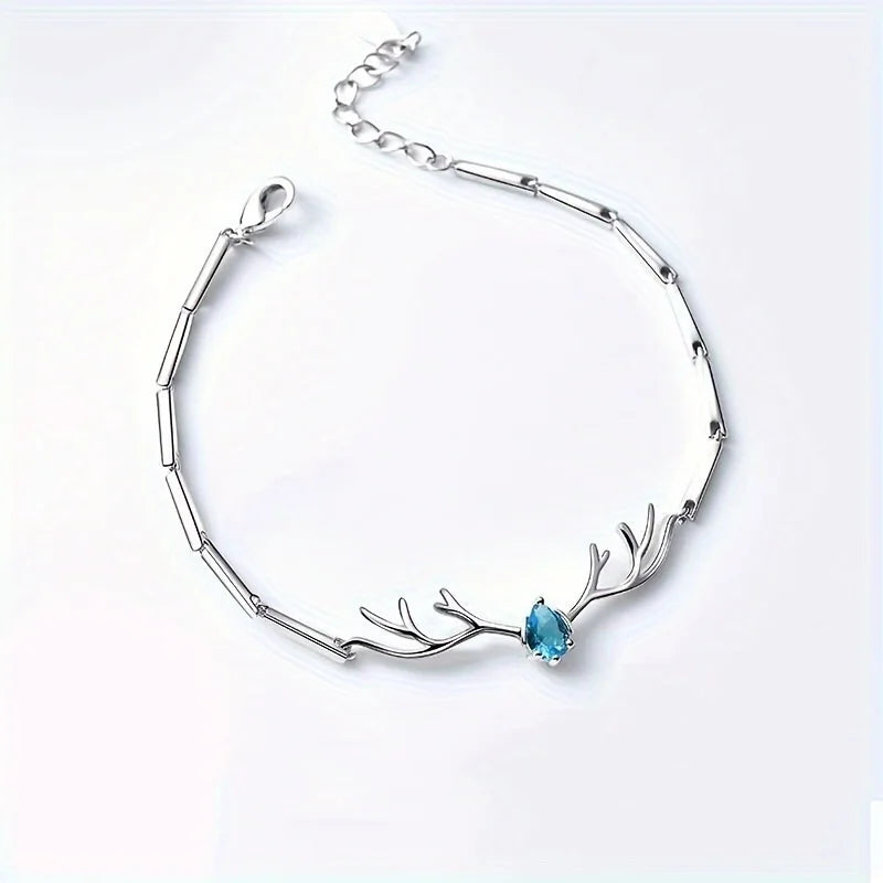 Hjorthorns Hjärta Armband med Zirkon