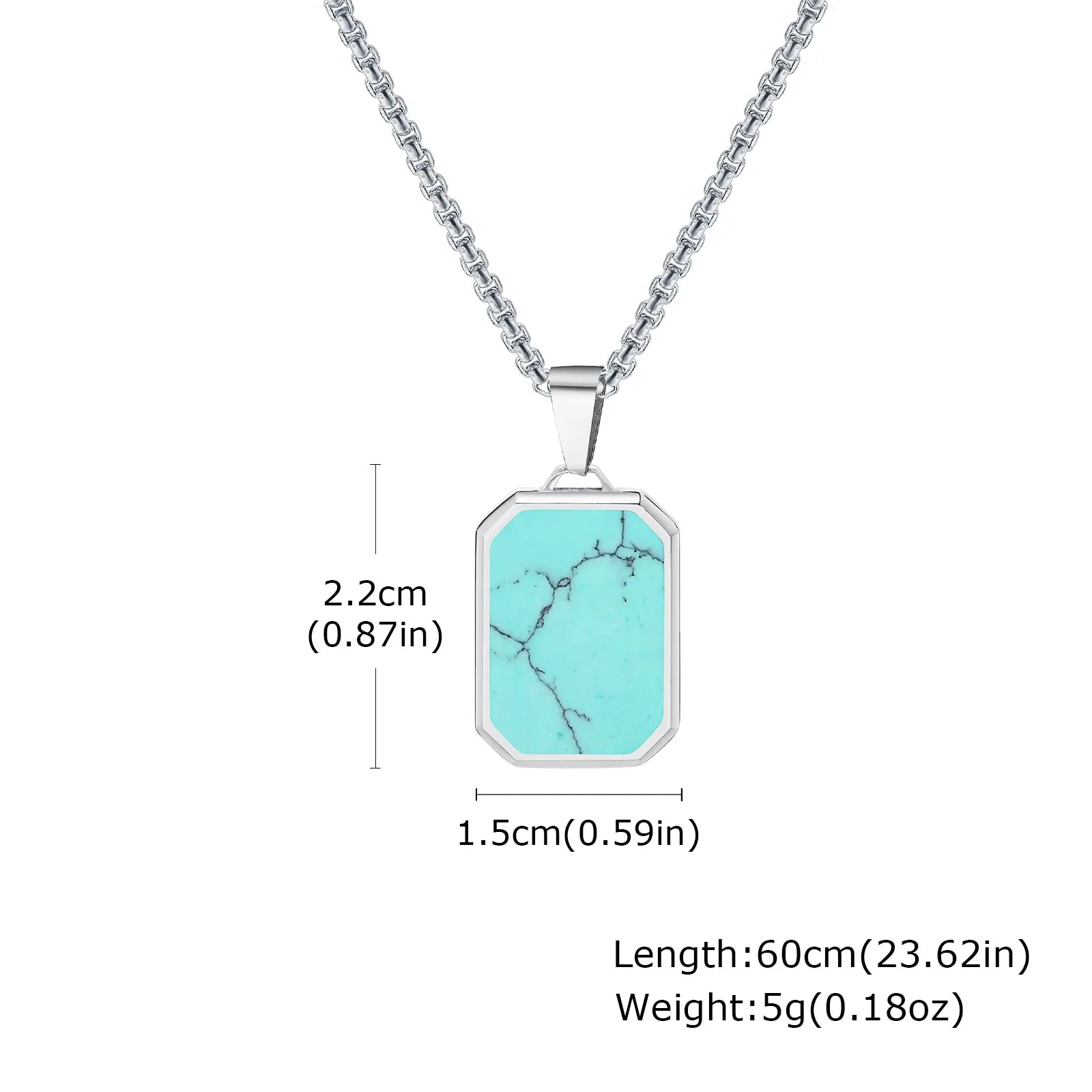 Turkos Sten Hänge Halsband Set