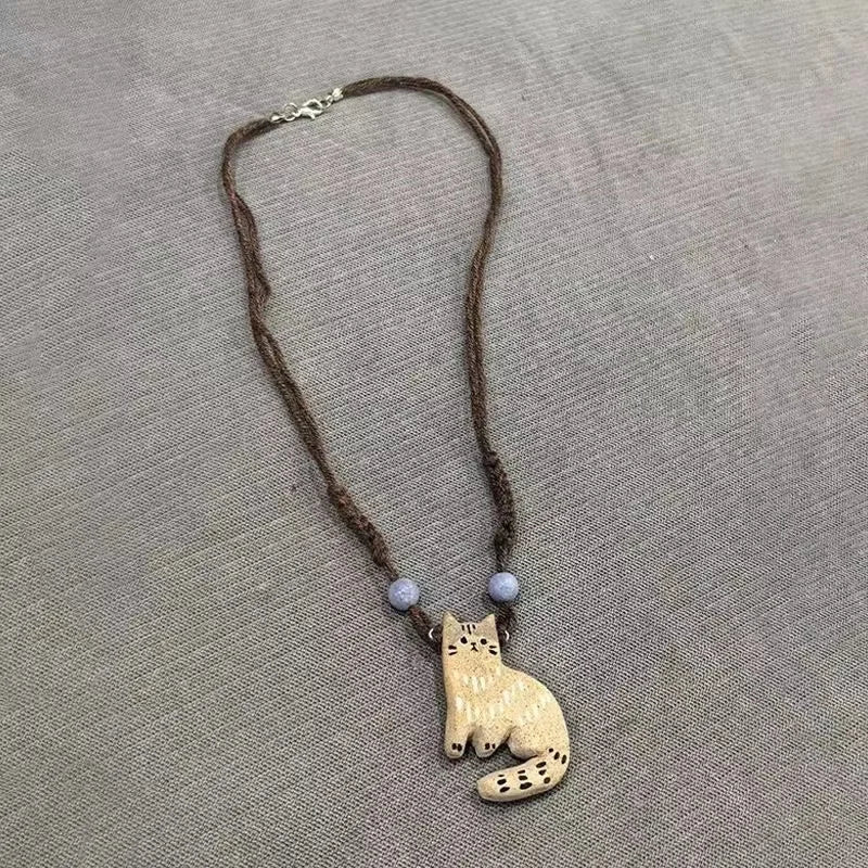 Vintage Katt Stjärna Hänge Halsband