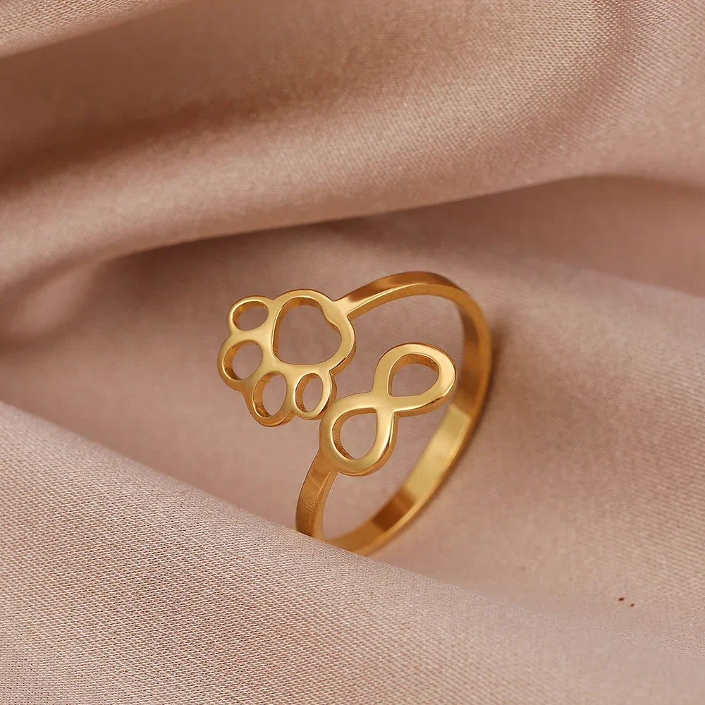 Justerbar tassring med oändlighetssymbol – rostfritt stål
