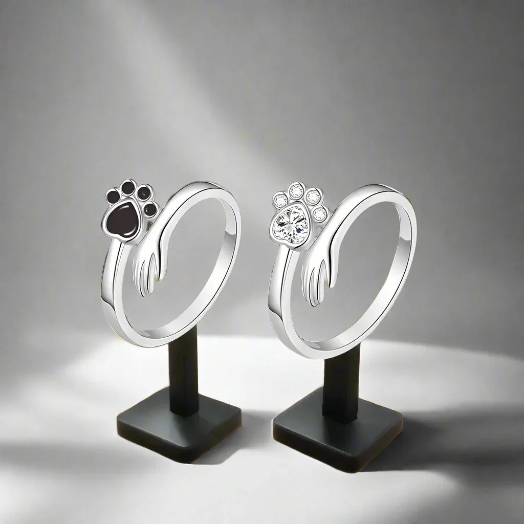 Justerbar ring i 925 sterlingsilver – hand och tassavtryck
