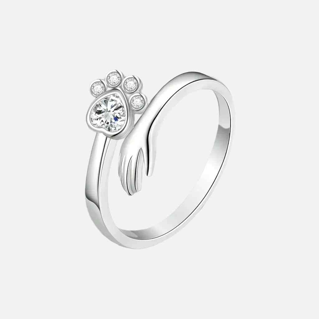 Justerbar ring i 925 sterlingsilver – hand och tassavtryck