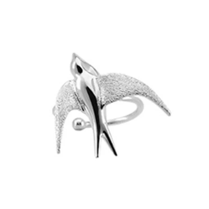 Vackra Silver Svala Fågel Clip-On Örhängen