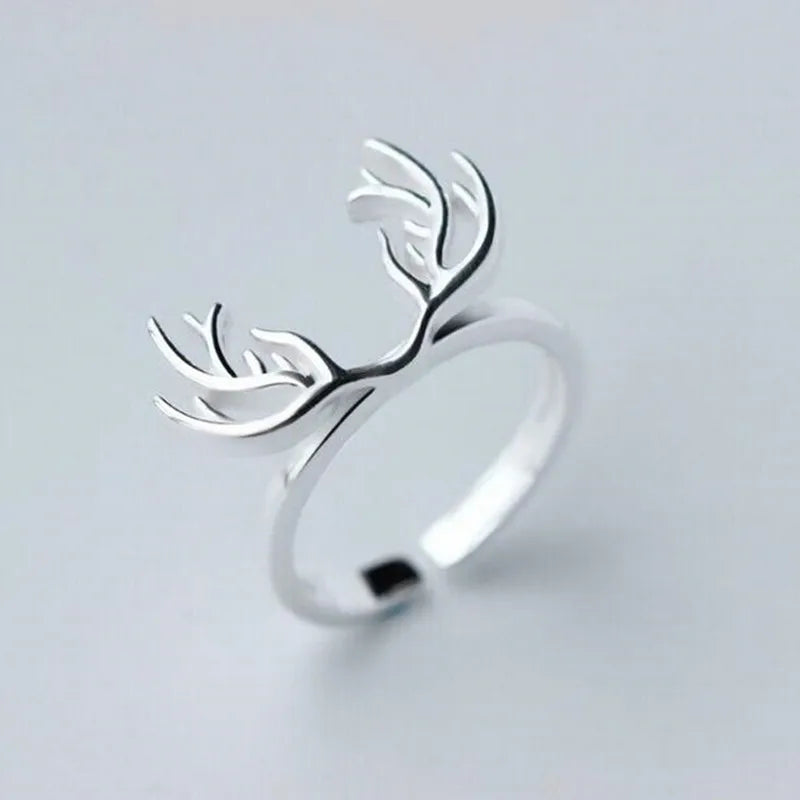 Ring i sterlingsilver med hjorthorn