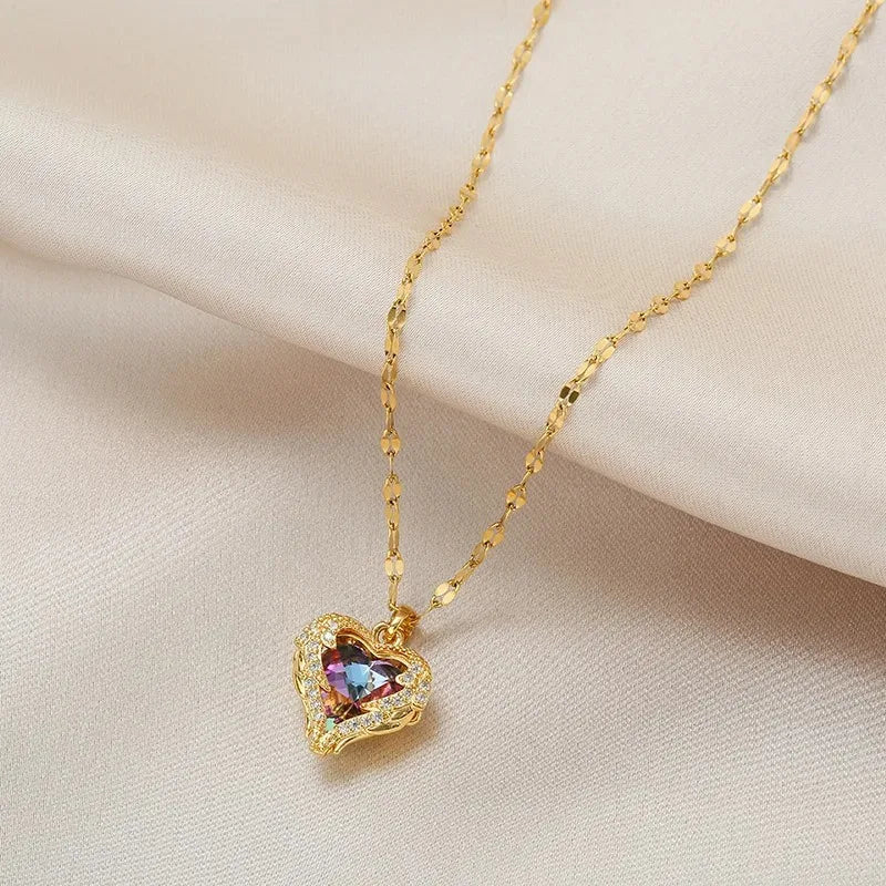 Kristall Ocean Heart Hänge Halsband