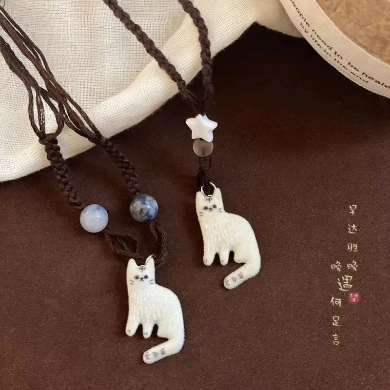 Vintage Katt Stjärna Hänge Halsband