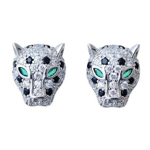 Färgglada Leopard Crystal Statement Örhängen