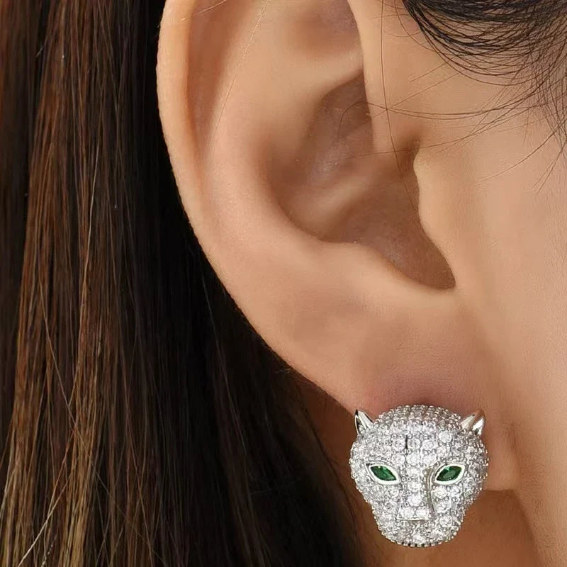Färgglada Leopard Crystal Statement Örhängen