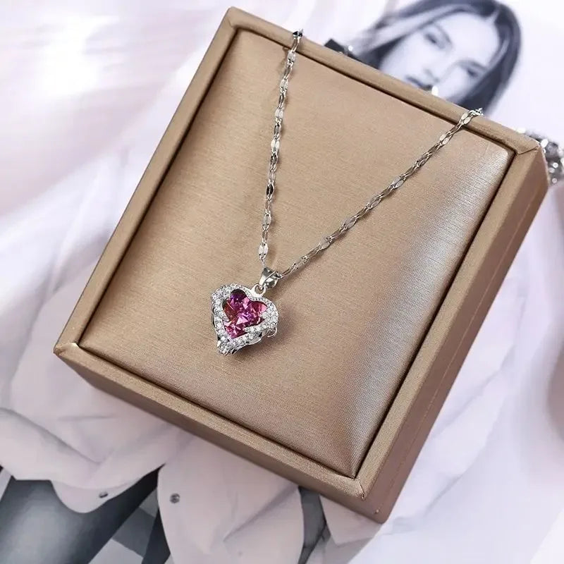 Kristall Ocean Heart Hänge Halsband