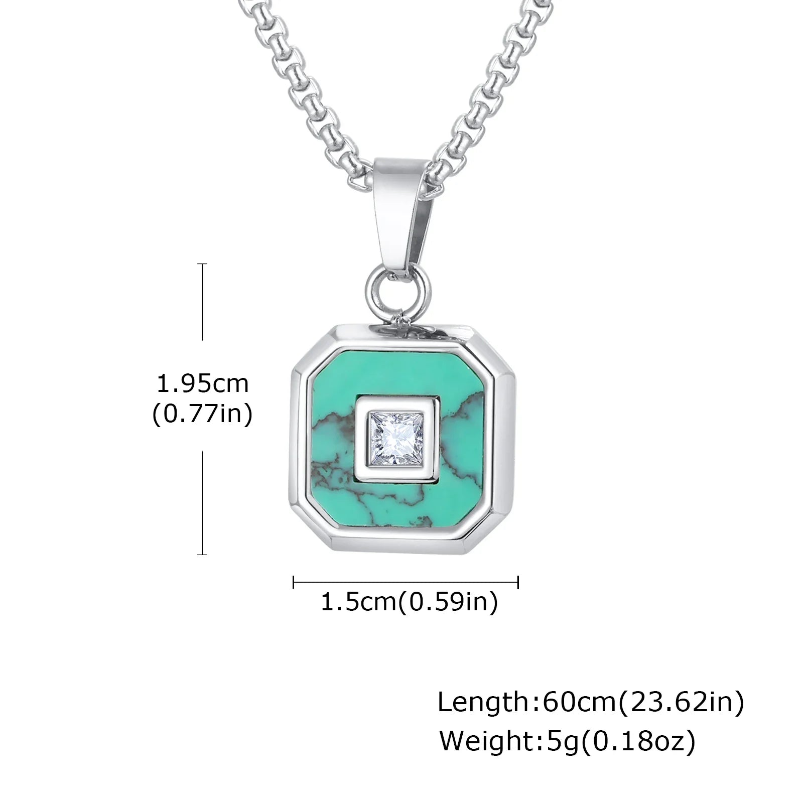 Turkos Sten Hänge Halsband Set