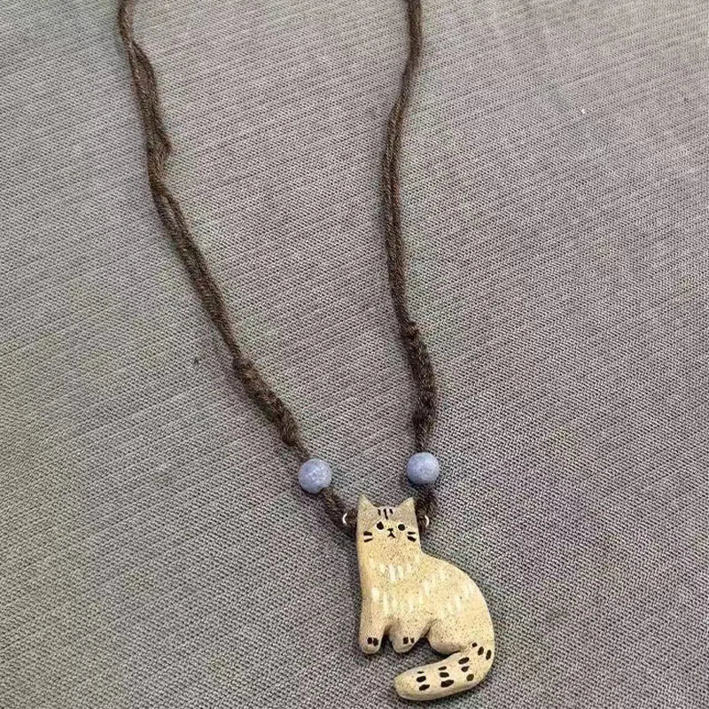 Vintage Katt Stjärna Hänge Halsband