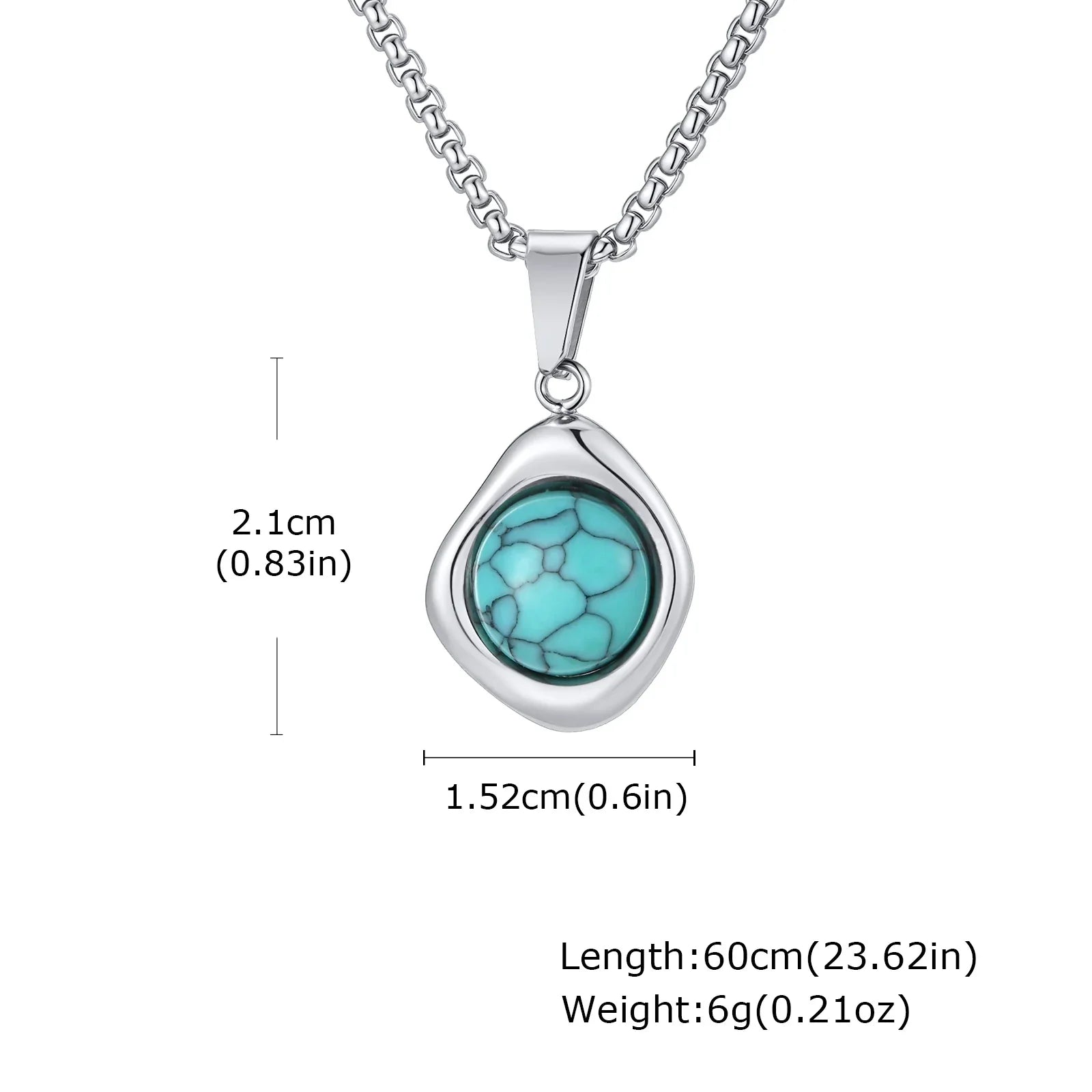 Turkos Sten Hänge Halsband Set