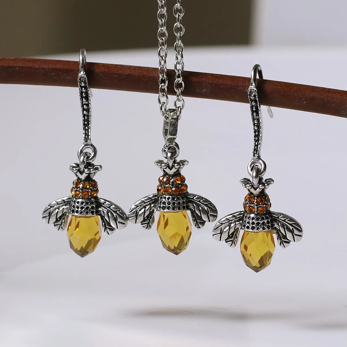 Vintage Bi-Halsband & Örhänge Set