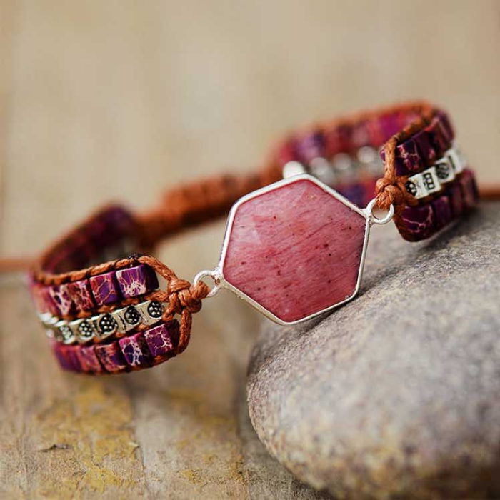 Rhodonit Hexagonarmband