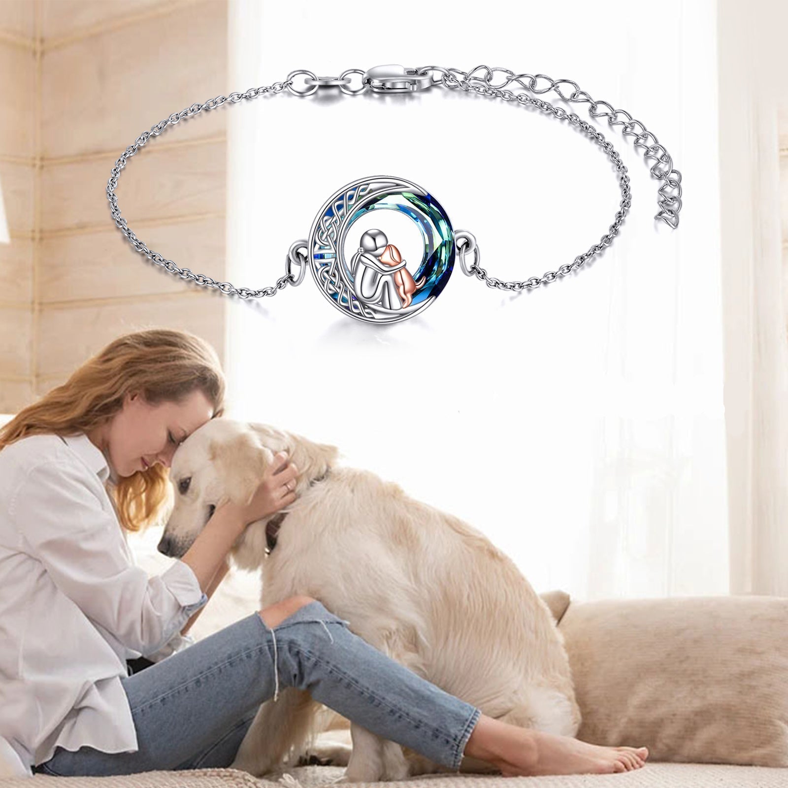 Justerbar hundberlock i sterling silver
