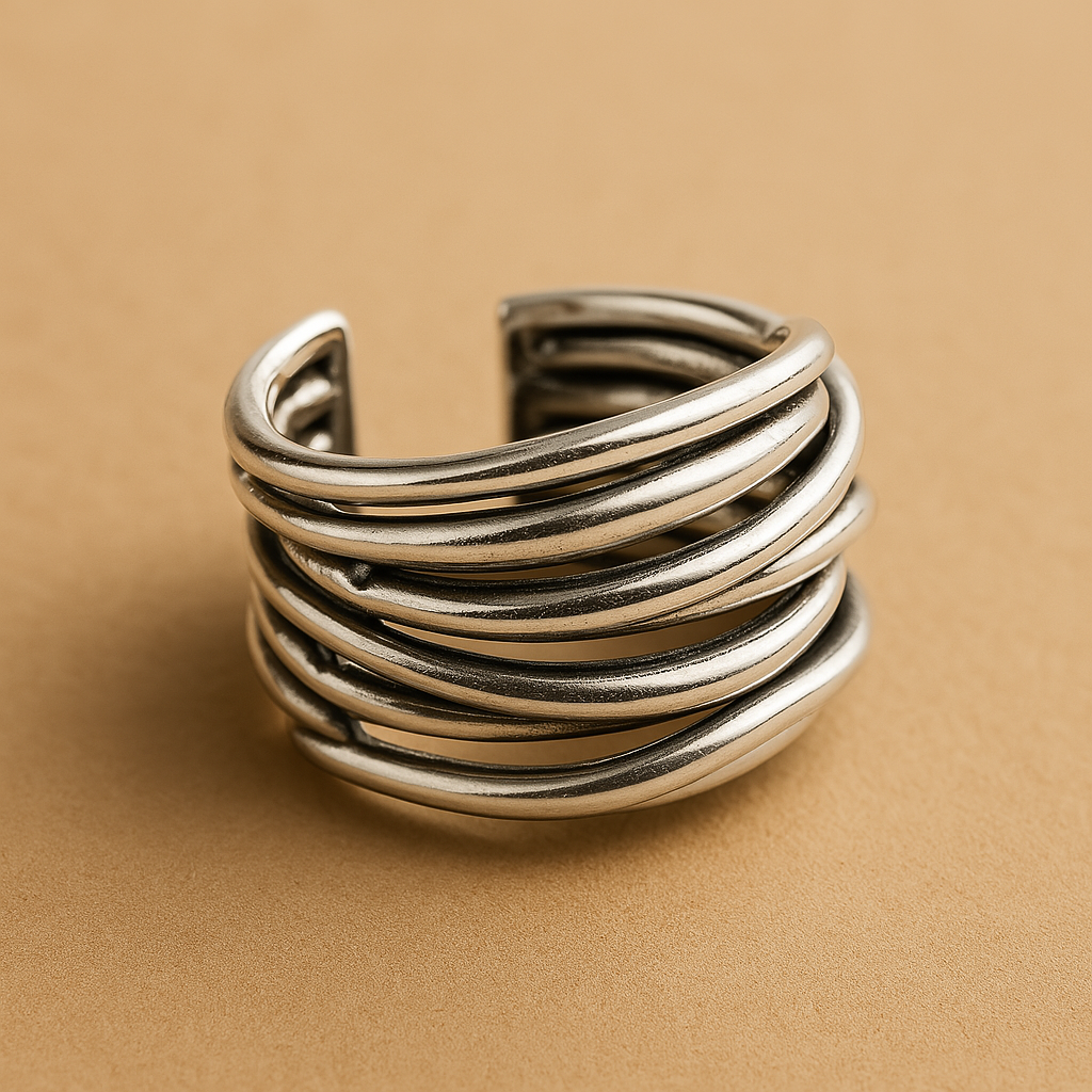 Justerbar ring i 925 sterlingsilver i flera lager