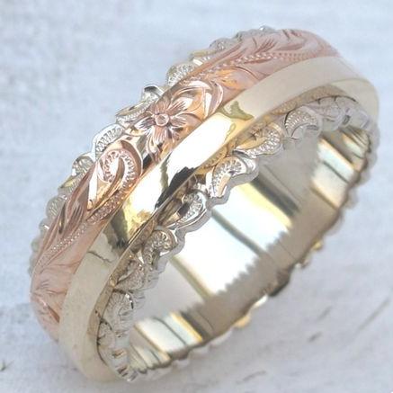Guldring i vintagestil med rosmotiv
