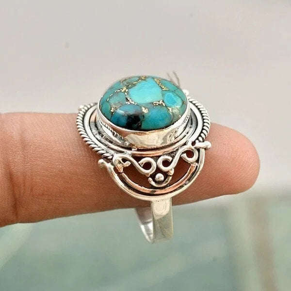 Boho-ring med turkos