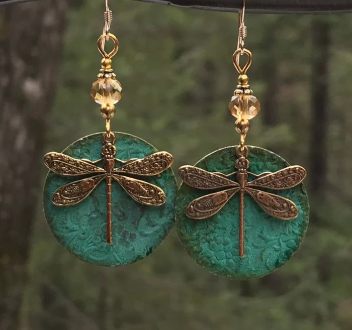Vintage Dragonfly Guldörhängen