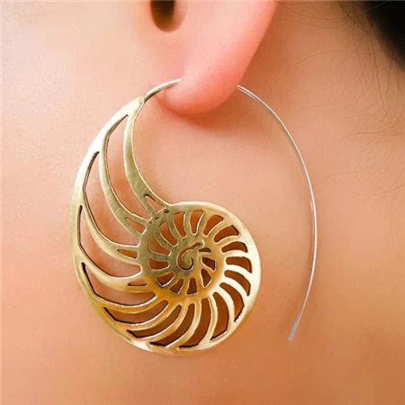 Vintage Guld Spiral Snäcka Örhängen