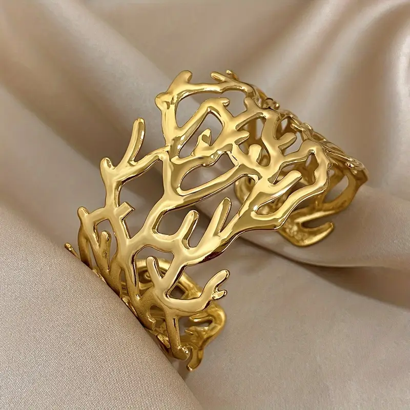 Vintage Gyllene Blomster Hålarmband