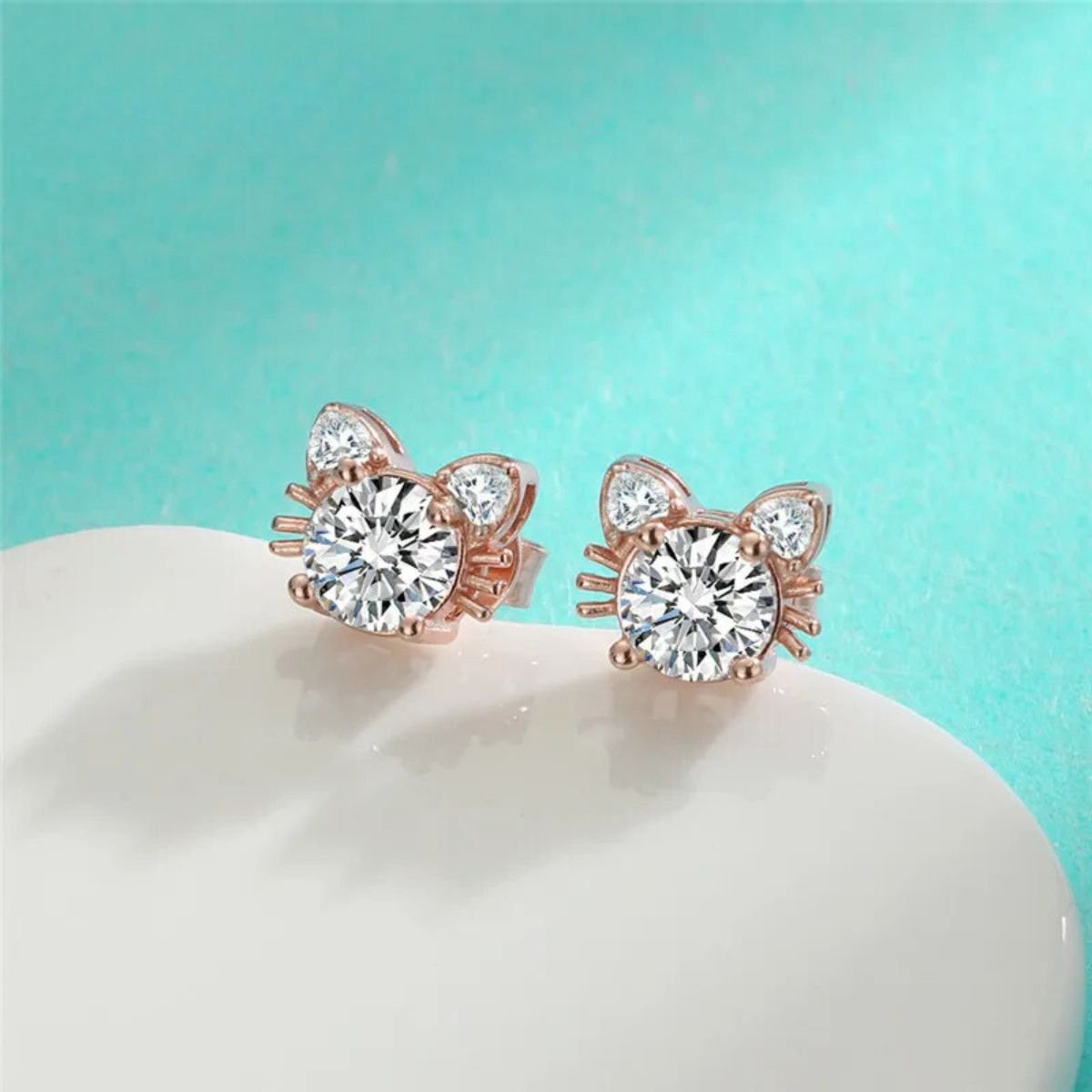 Moissanite Örhängen i Roséguld i 925 Sterling Silver