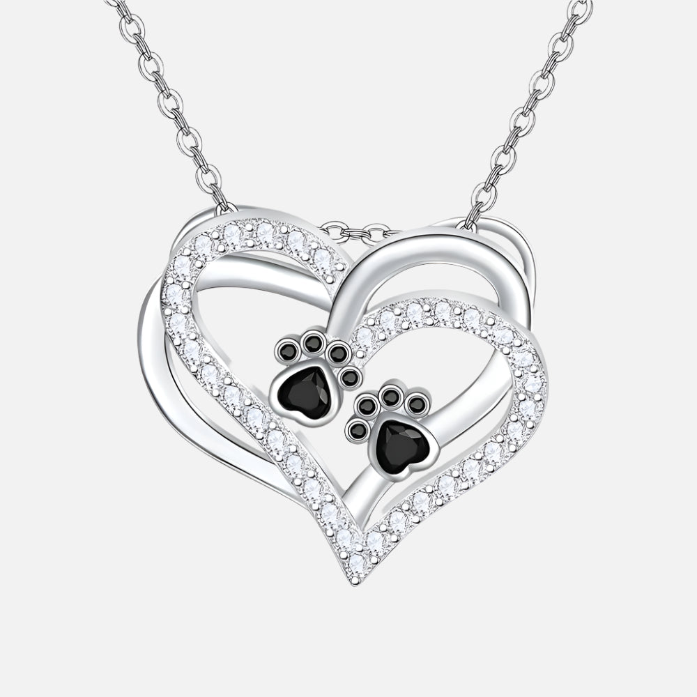 Hjärtformad Hundtass Halsband med Zirkonia