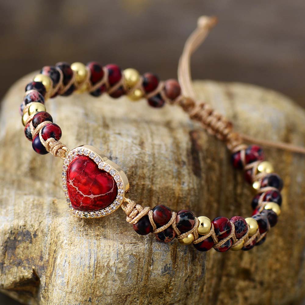 Bländande Jasper Hjärta Armband